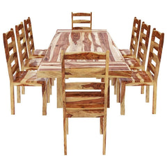 Classic Solid Rosewood Extension Dining Table & Chairs Natural