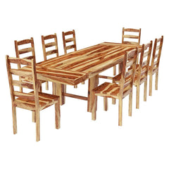 Classic Solid Rosewood Extension Dining Table & Chairs Natural