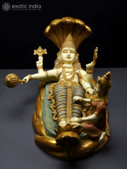 Indian Lord Vishnu With Devi Lakshmi Brass Statue