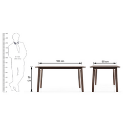 The Attic Omaha Six Seater Dining Set In Walnut Finish