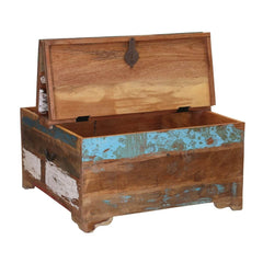 Liberty Rustic Reclaimed Wood Coffee Table Storage Trunk Natural