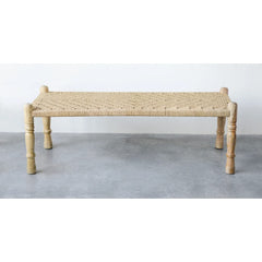 Indian Solid Wood Handmade Rajasthani Charpai Bench Khat Manjhi Woven Charpai Daybed