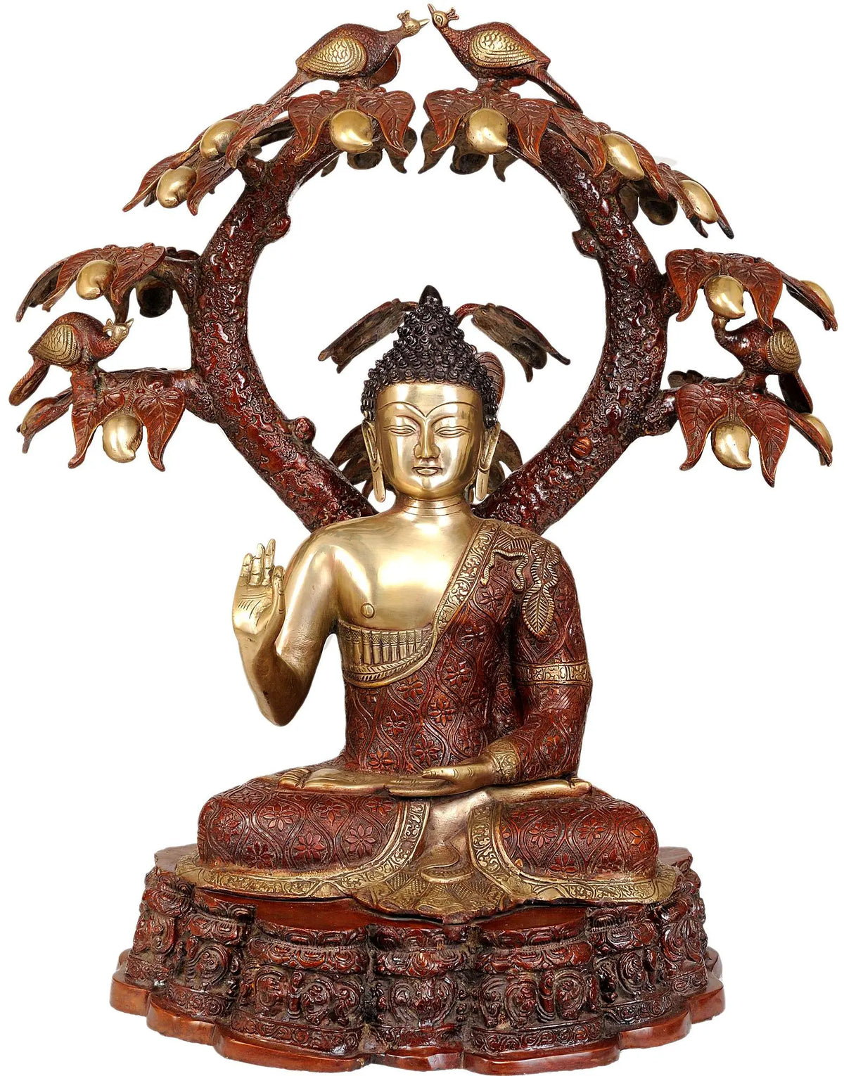 Indian Lord Buddha Tibetan Buddhist Buddha In Brass Statue