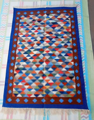 Kilim Wool Handwoven Cotton Dhurrie Durry Rug Jute Floor Covering Pattern 26