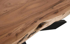 Industrial Hand Carved Solid Wood & Metal Dining Table 24