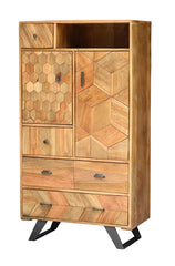Kraft Bazaar Indian Hand Carved Solid Wooden Cupboard Cabinet D53
