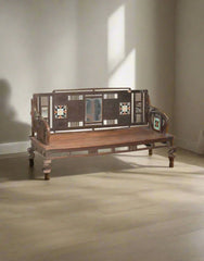 Indian Hand Carved Solid Wood Swing Bench B10