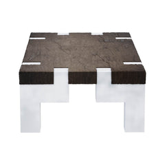 Blanc Two-Tone Rustic Wood Large Farmhouse Coffee Table