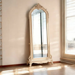 Arched Antique Vintage Hand Carved Solid Wooden Full Length Mirror Frame 44
