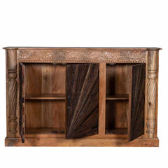 Indian Hand Carved Solid Hard Wood 3 Door Sideboard C16