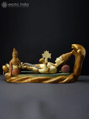 Indian Lord Vishnu With Devi Lakshmi Brass Statue