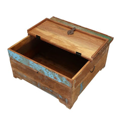 Liberty Rustic Reclaimed Wood Coffee Table Storage Trunk Natural