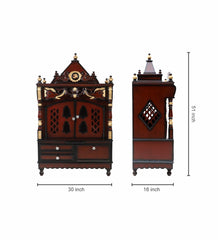 Sheesham Wood Handmade Mandir Home Temple In Brown