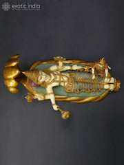 Indian Lord Vishnu With Devi Lakshmi Brass Statue