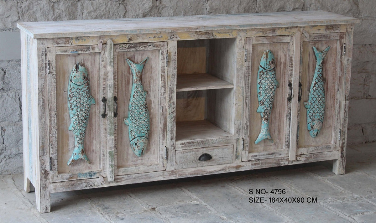 Kalah Hand Carved Solid Wooden Sideboard Buffet 184x90x40cm KLA0132