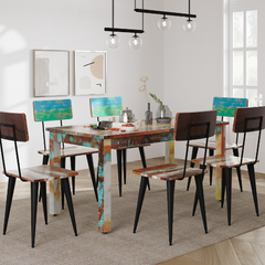 The Attic Oneworld Six Seater Dining Set In Multicolor