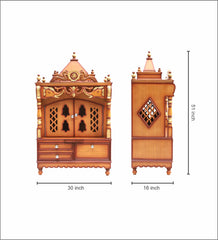 Sheesham Wood Handmade Mandir Home Temple In Brown