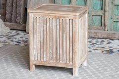 Indian Hand Reclaimed Liberty Solid Wooden Chest Blanket Box Storage 50×38×61cm Whitewash