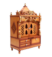 Sheesham Wood Handmade Mandir Home Temple In Brown