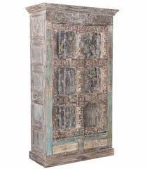 Antique Vintage Doors Cabinet Natural Solid Wood Indian Brocante