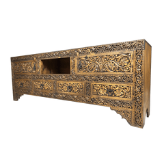 Indian Hand Carved Solid Wooden TV Unit 04
