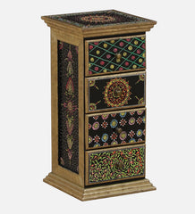 Shanti Surprise Solid Wood End Table In MultiColour With Drawers