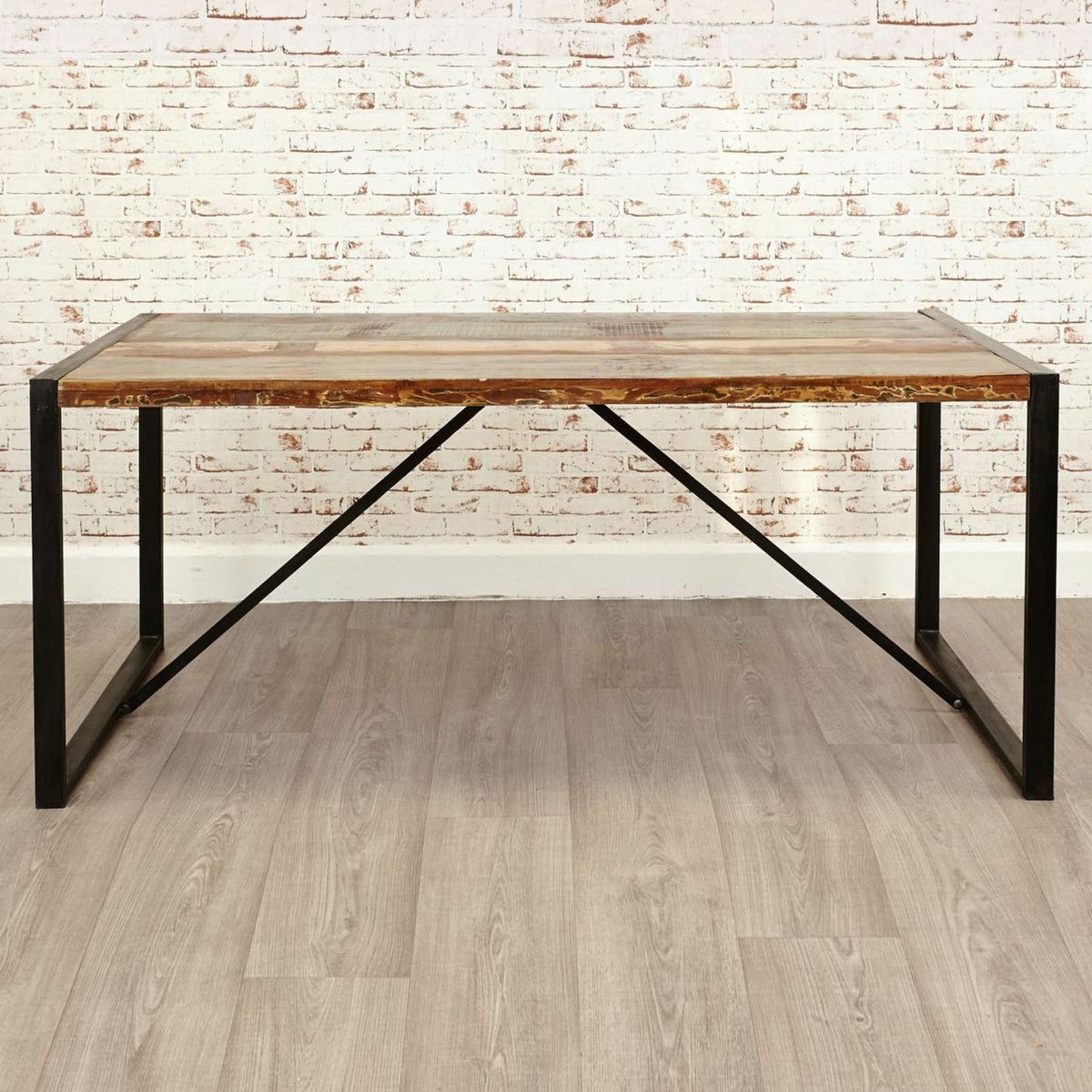 Aspen Reclaimed Wood Industrial Large Dining Table 180cm