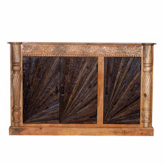 Indian Hand Carved Solid Hard Wood 3 Door Sideboard C16