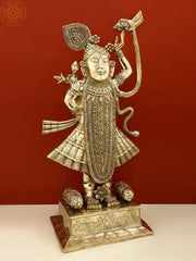 Indian Lord Shri Krishna as Shrinath Ji Brass Statue