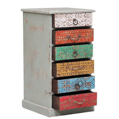 Rainbow Reclaimed Indian Wood Chest Of Drawers Multi Colored