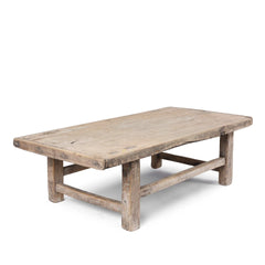 Bleached Solid Wood Hand Carved Coffee Table C60