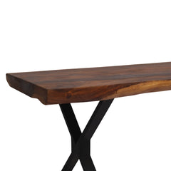 Single Slab Live Edge Clifton Industrial Handcrafted Solid Dining Table