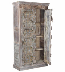 Antique Vintage Doors Cabinet Natural Solid Wood Indian Brocante