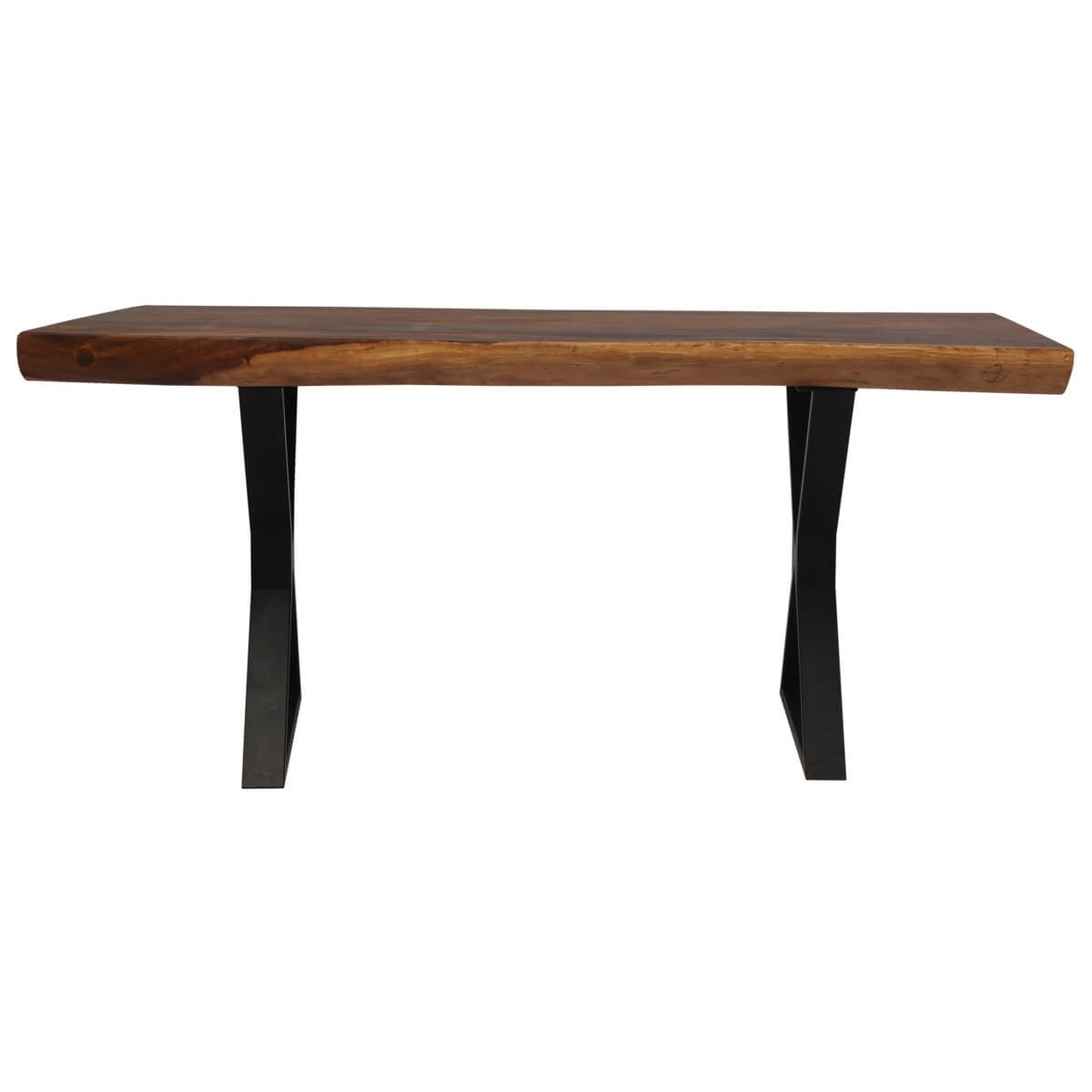 Single Slab Live Edge Clifton Industrial Handcrafted Solid Dining Table