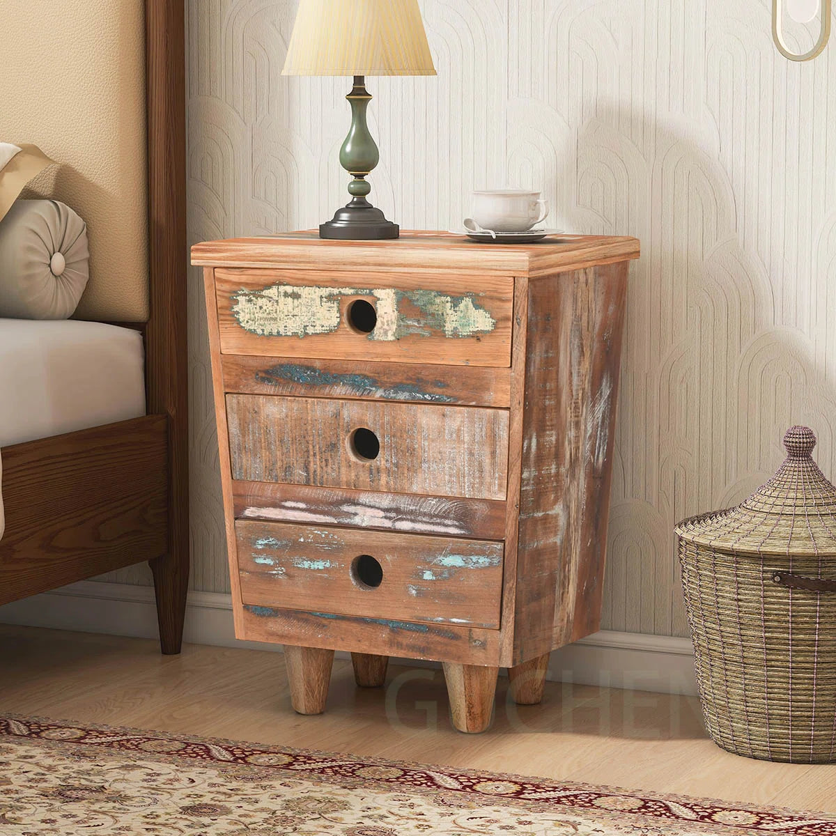 Nirvana  Reclaimed  Solid Wood Bedside Table    34