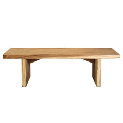 Industrial Indian Solid Wood Live Edge Dining Bench Natural