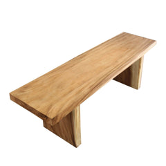 Industrial Indian Solid Wood Live Edge Dining Bench Natural