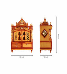 Sheesham Wood Handmade Mandir Home Temple In Brown