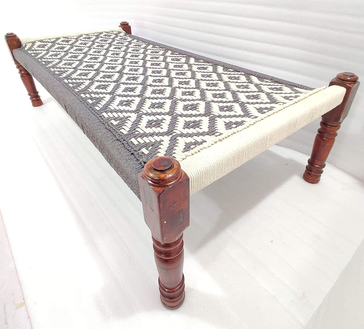 Indian Solid Wood Handmade Rajasthani Charpai Khat Manjhi Woven Charpai Daybed