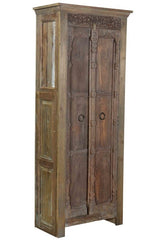 Vintage 2-Door Cabinet in Scrap Wood, India Brocante