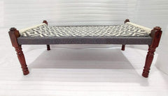 Indian Solid Wood Handmade Rajasthani Charpai Khat Manjhi Woven Charpai Daybed