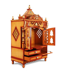 Sheesham Wood Handmade Mandir Home Temple In Brown