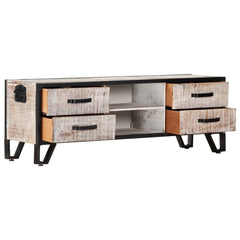 Avalon Solid wood Metal Work Tv Unit Whitewash120cm