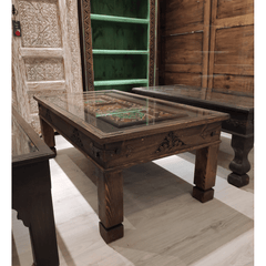 Mughal Hand Painted Solid Wood Coffee Table C27