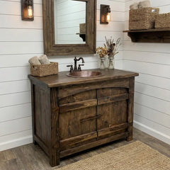 Indian Hand Carved Solid Wood Bathroom Vanity V22