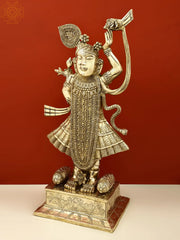 Indian Lord Shri Krishna as Shrinath Ji Brass Statue