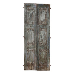 Indian Vintage Antique Hand Carved Reclaimed Wood Door Panel 111