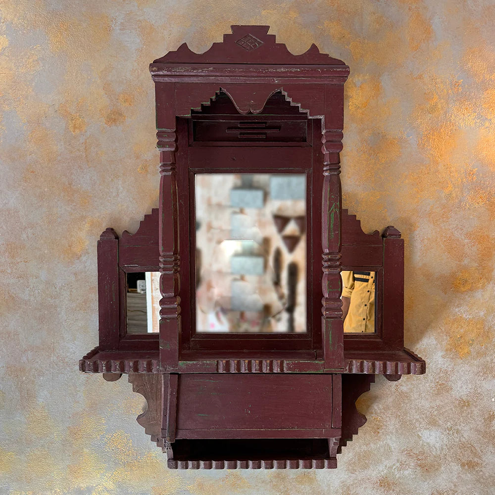 Antique Hand Carved Solid Wood Mirror Frame 97