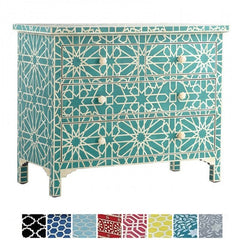 Maaya Bone inlay Chest of 3 Drawers Dresser