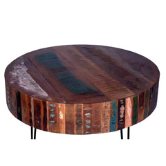 Aspen Indian Metal and Reclaimed Wood Coffee Table C3